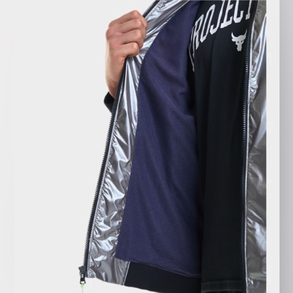 Underarmour Project Rock Disrupt Graphic Ripstop Nylon Fully Lined Bomber Jkt - Picture 4 of 16